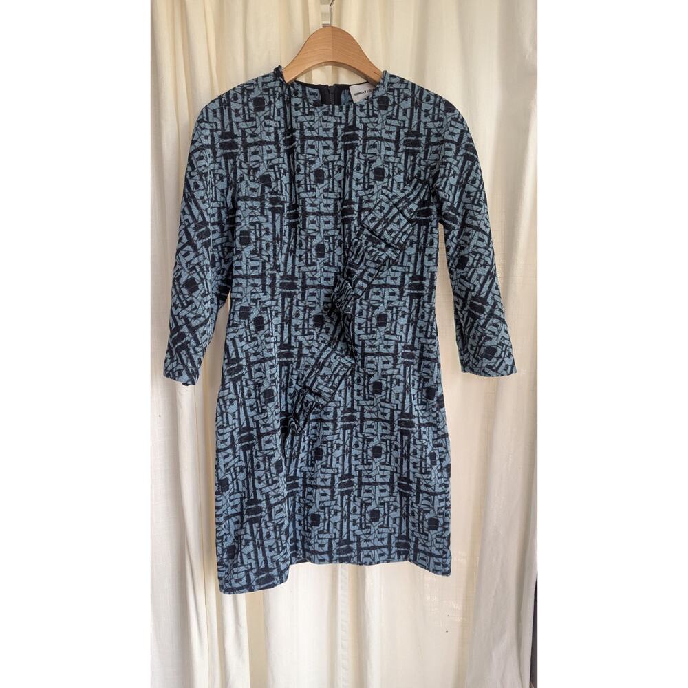 Bimba Y Lola Blue Midi Dress with Geometric Pattern